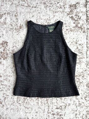 Vintage Y2K Danier 100% Silk Beaded Sequin Sleeveless Dressy Top